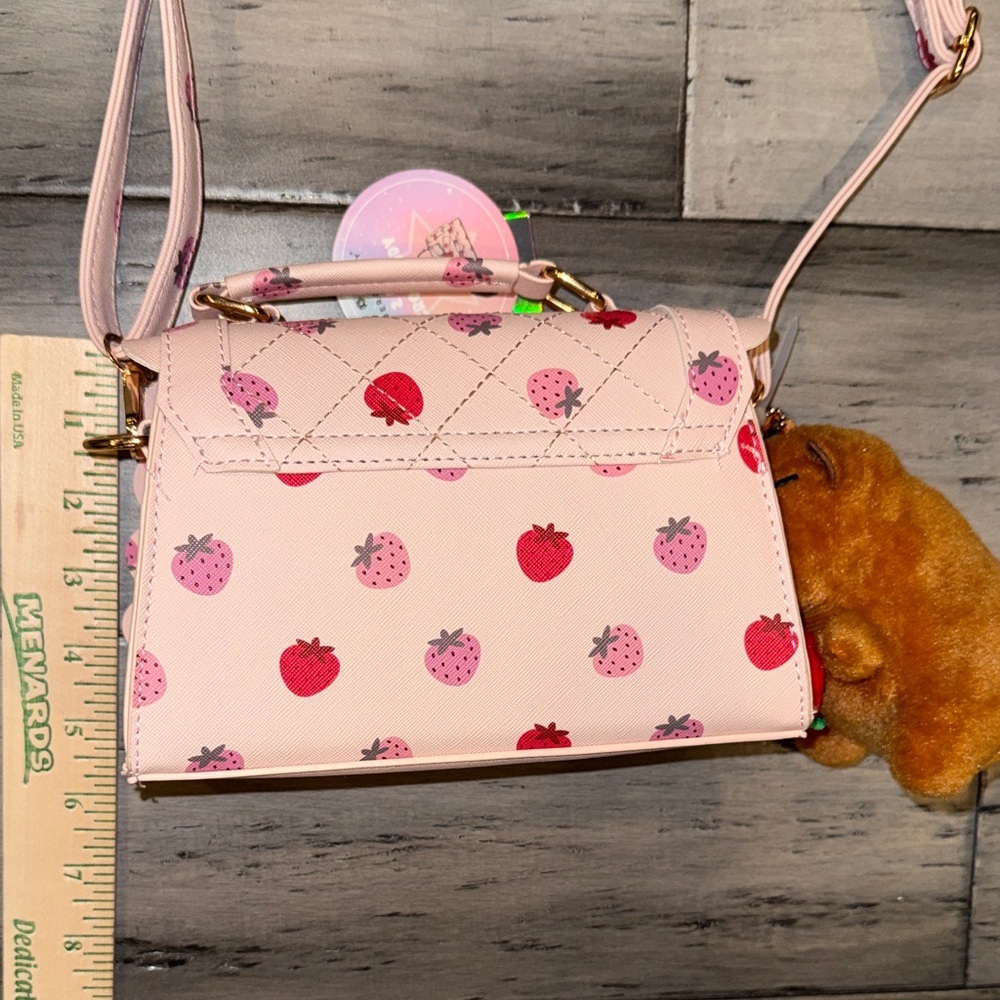 NWT Strawberry Accent Pink Crossbody Bag - Picture 9 of 9
